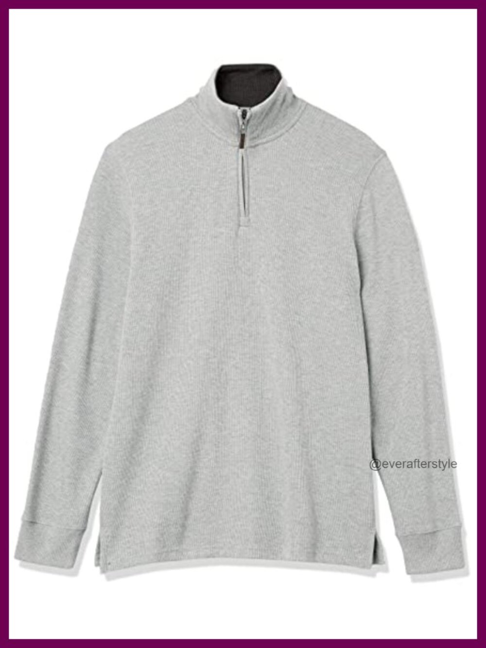 Men's Quarter-Zip French Rib Mock Neck Pullover Sweater Casual - Picture 5 of 6